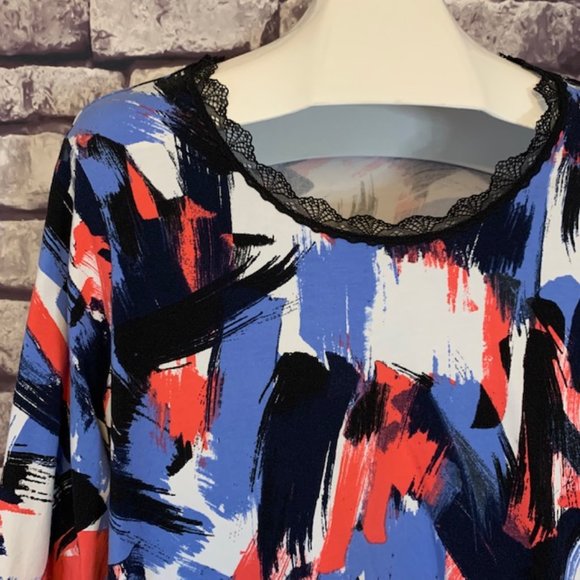 Laura Ashley 2X Multicolored Top - Picture 2 of 9